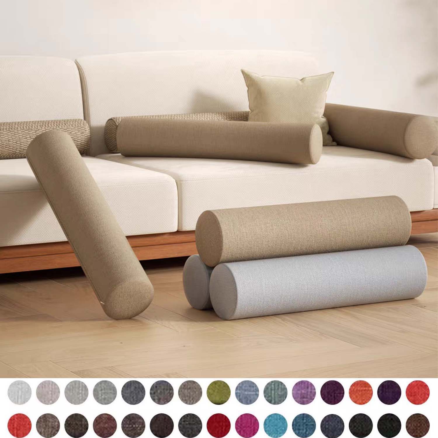 Bolster Cushion Round - Oreiller en rouleau de mousse pour