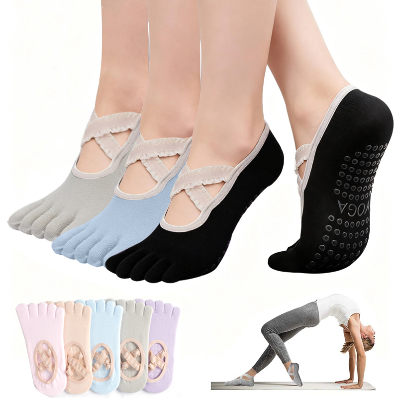 Pilates And Yoga Studio - Chaussettes de Pilates antidérapantes pour femmes,