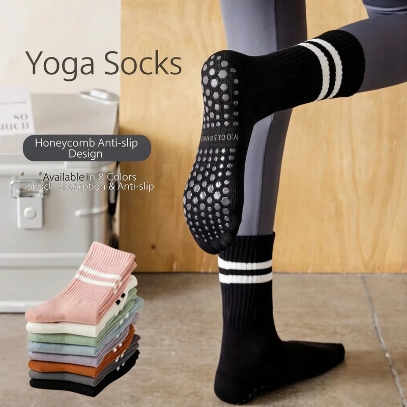 Pilates Yoga Sport - Chaussettes de yoga antidérapantes professionnelles pour