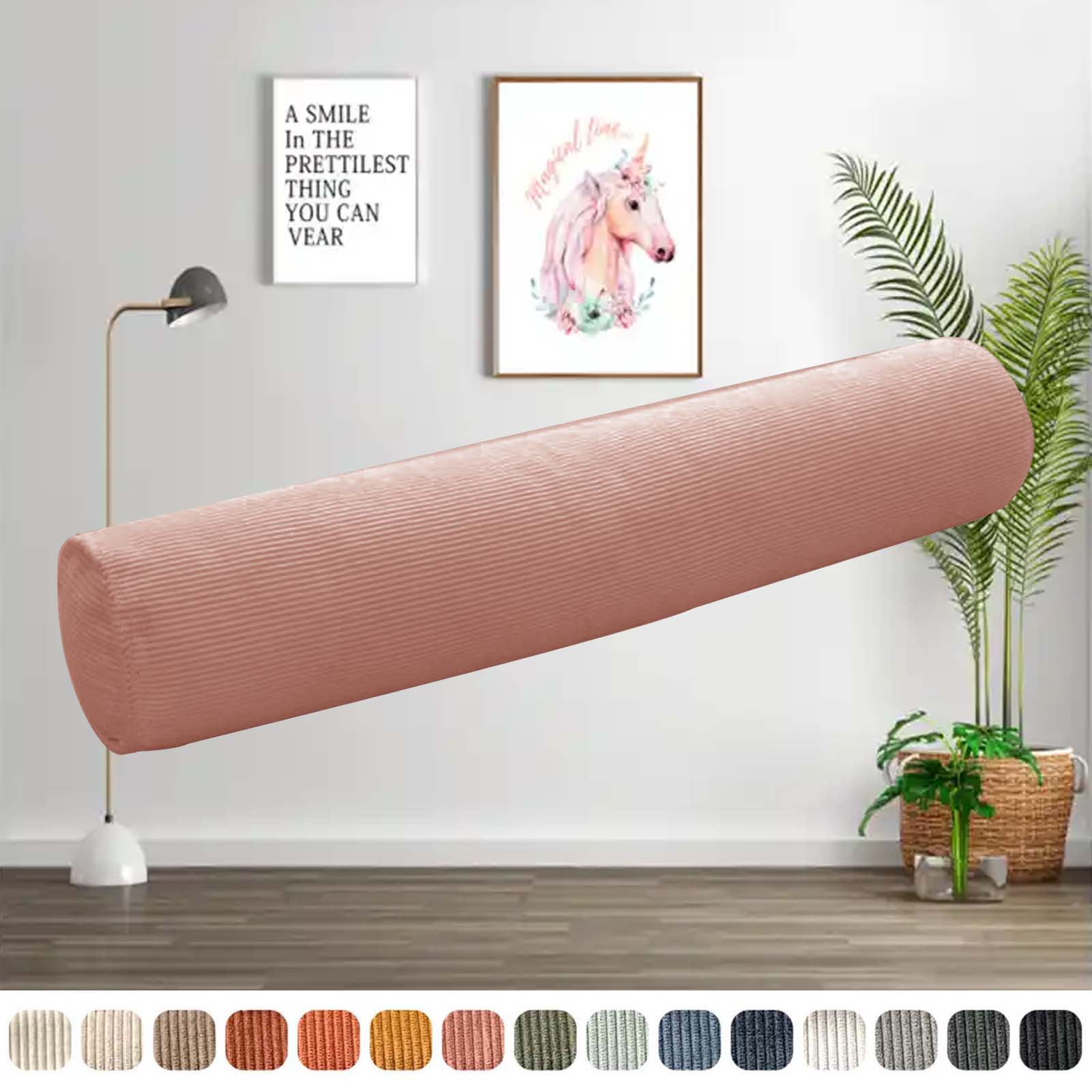 Bolster Cushion Round - Oreiller rond Long en velours côtelé,