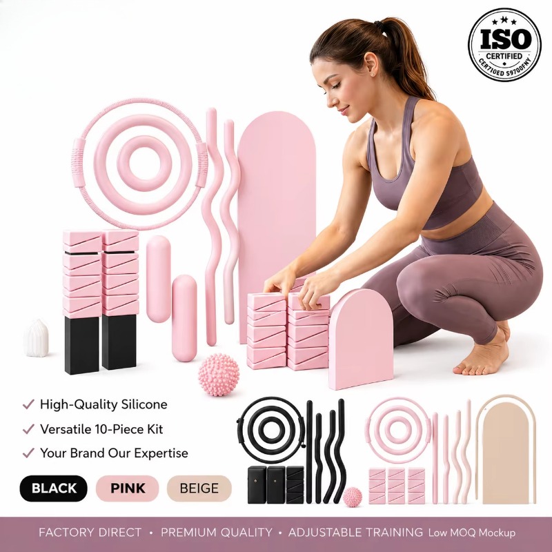 Pilates Yoga Combined - Barre de musculation, haltères en silicone,