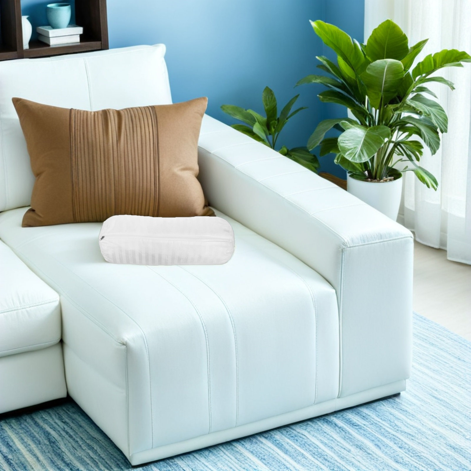 2 housses de coussin rondes bl - Bolster Cushion Round avis et prix