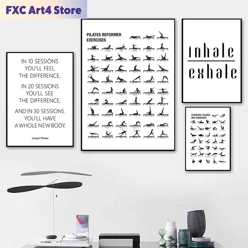 Affiche de tableau d'entraînem - Pilates Yoga Sport avis et prix